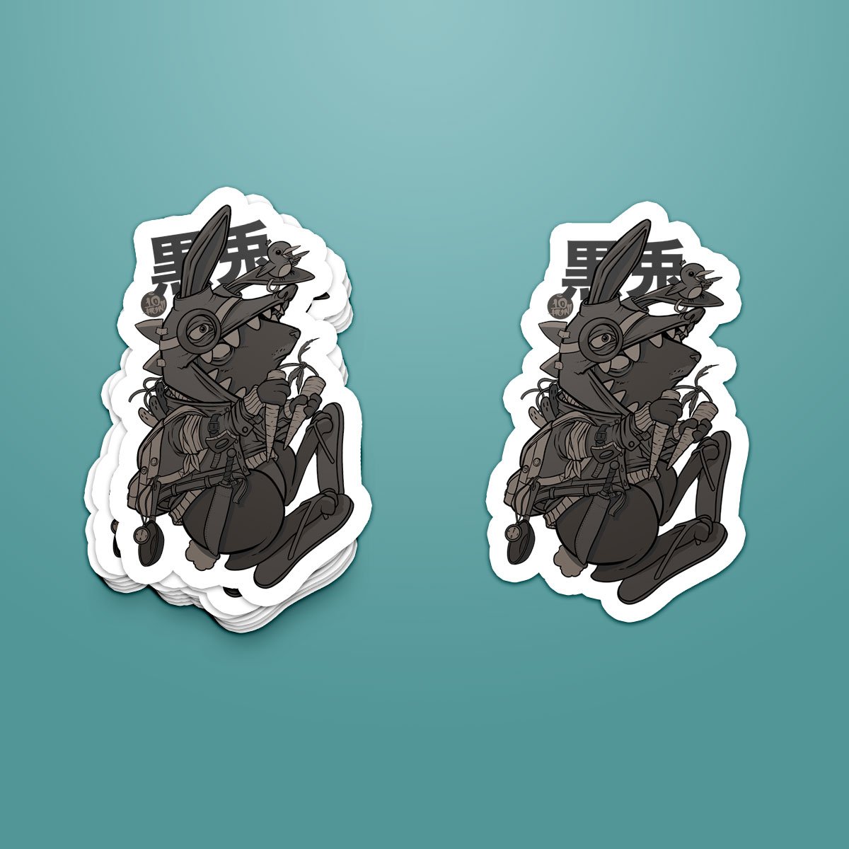 Black Rabbit - Die Cut Sticker - 2