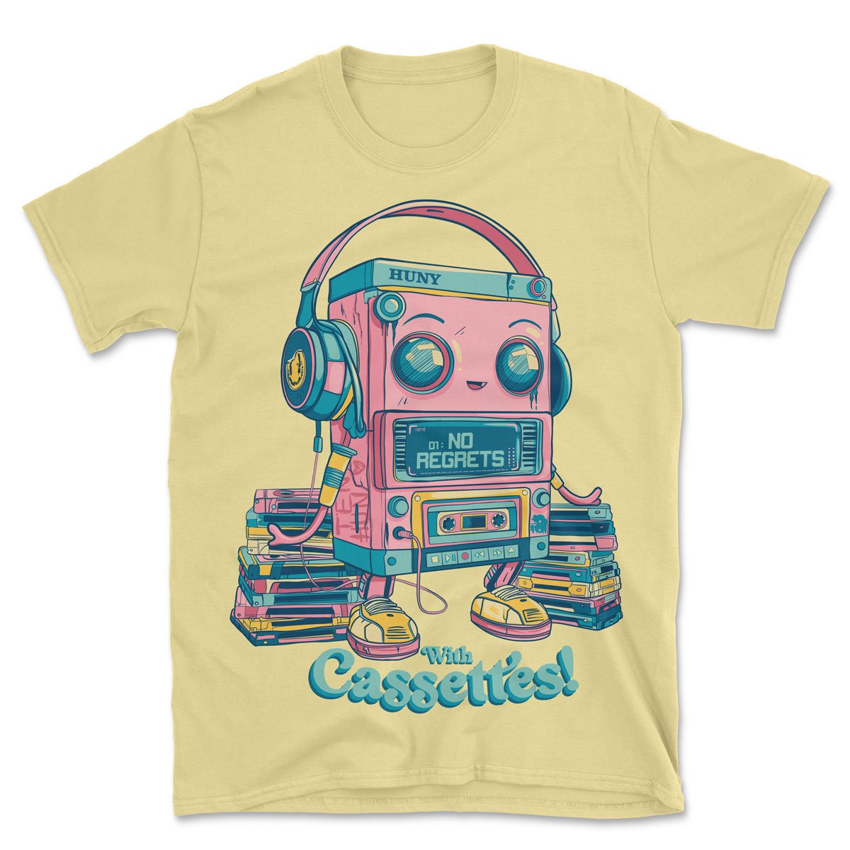 "No Regrets with Cassettes" - T Shirt