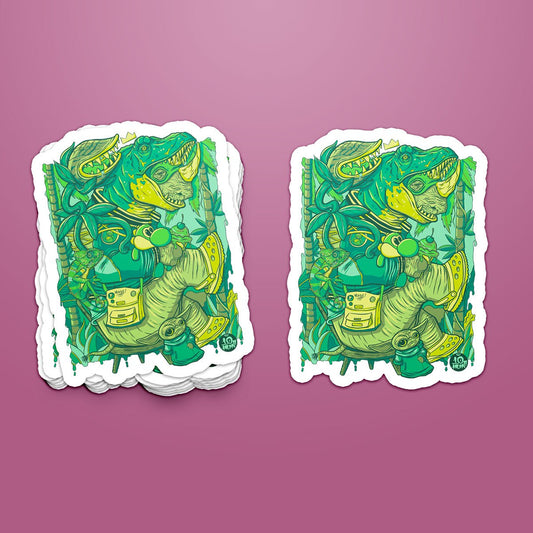 Green Rhino - Die Cut Sticker - 2"