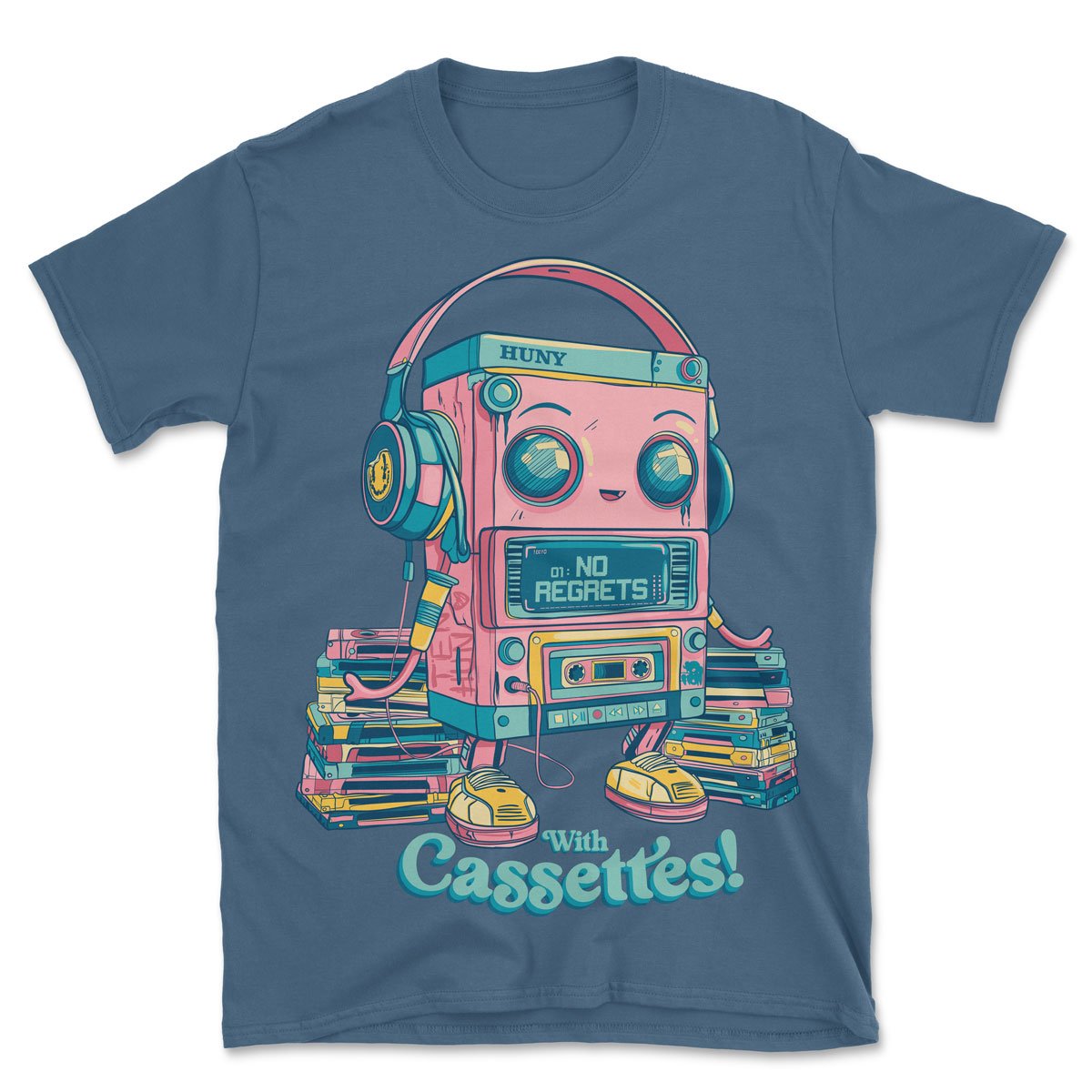 "No Regrets with Cassettes" - T Shirt