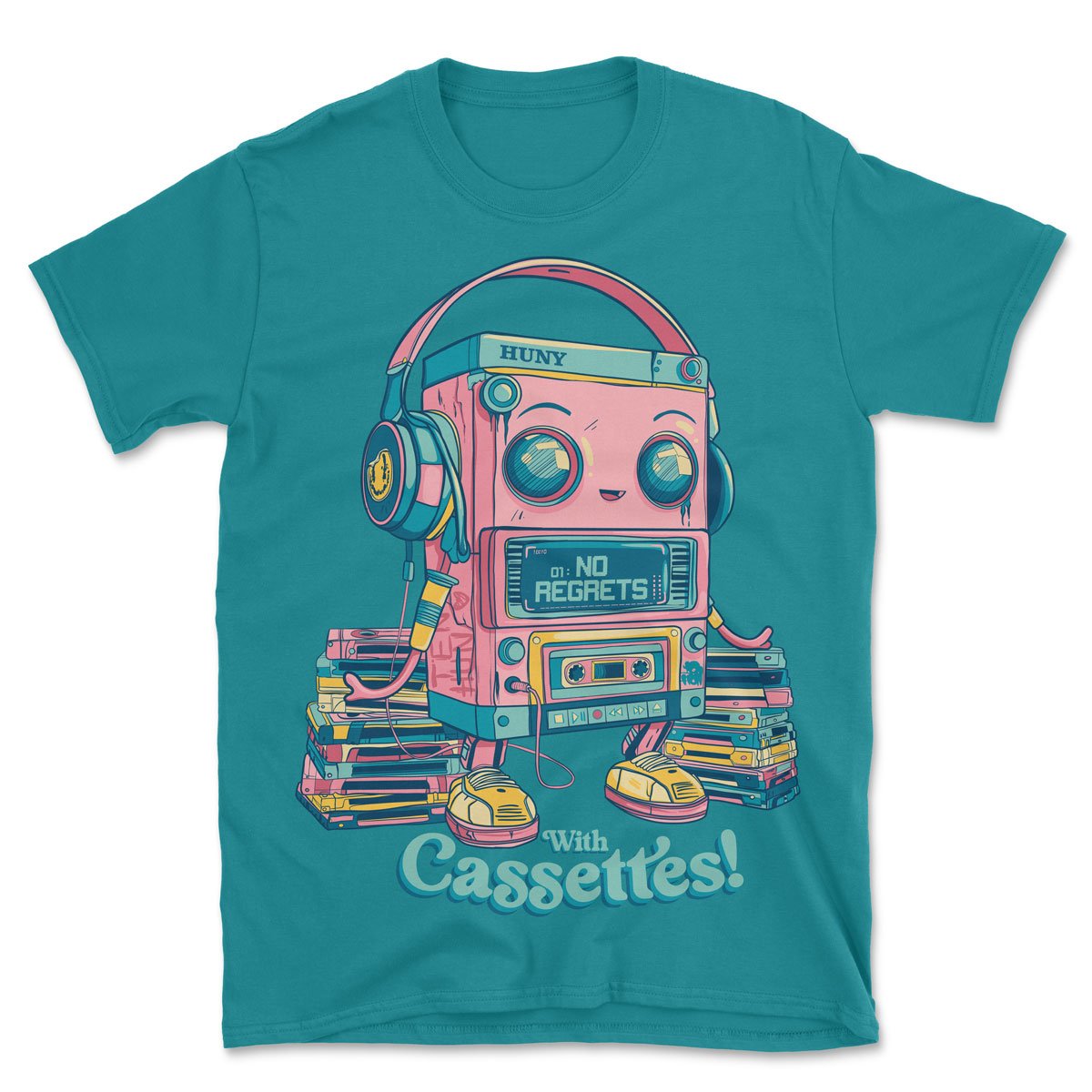 "No Regrets with Cassettes" - T Shirt